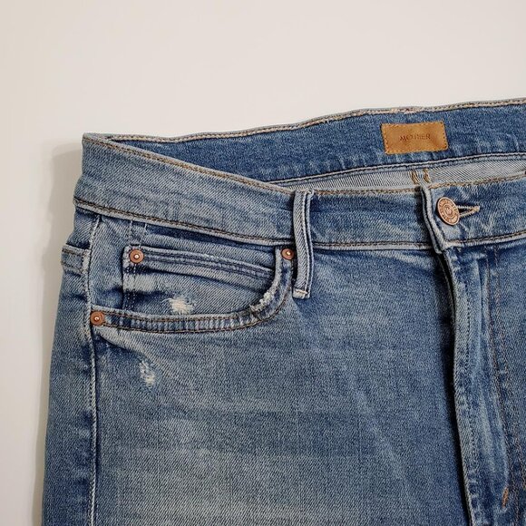 MOTHER Womens High Waisted Rascal Ankle Jeans 31 Love Gun Distressed Fra… - Picture 7 of 16
